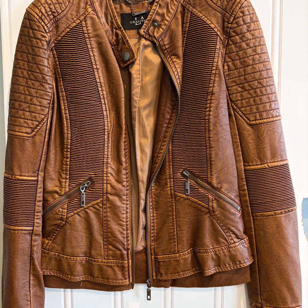 Coalition LA women's vegan faux leather moto jacket